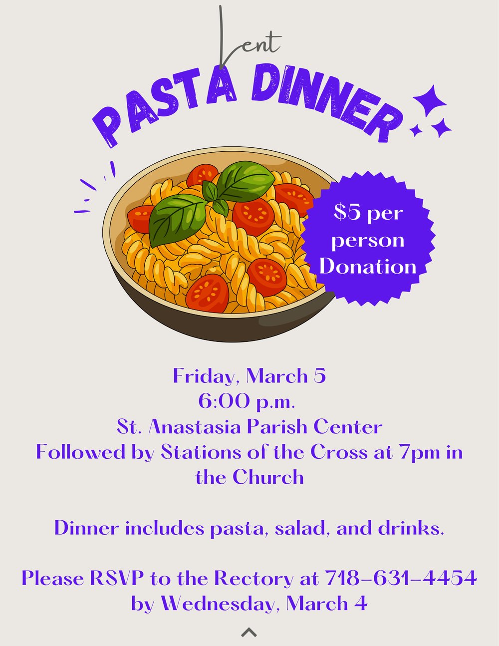 Lent Pasta Dinner
